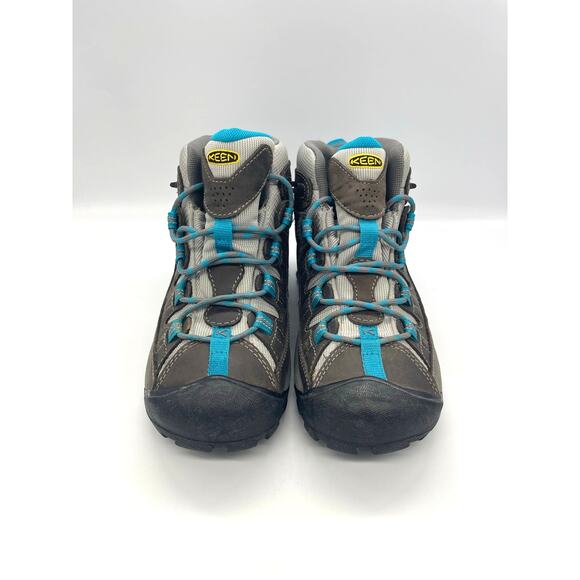 Keen Women's Targhee II Mid Waterproof Hiking Boots Gray & Blue Size 8.5 - Picture 2 of 7